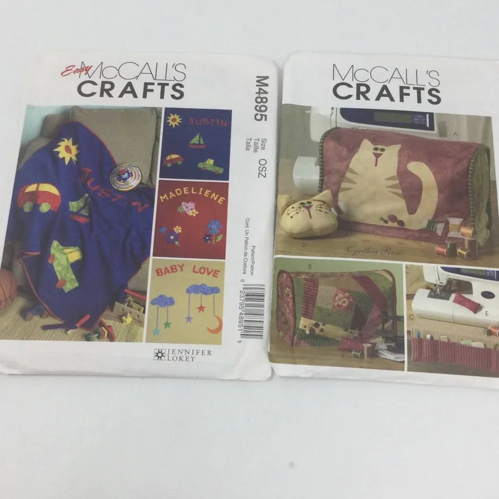 Vintage Sewing Patterns Baby Bag, Carrier Cover & Sewing Machine Cover
